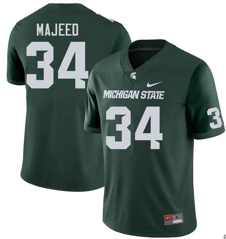 Men #34 Khalil Majeed Michigan State Spartans College Football Jerseys Sale-Green